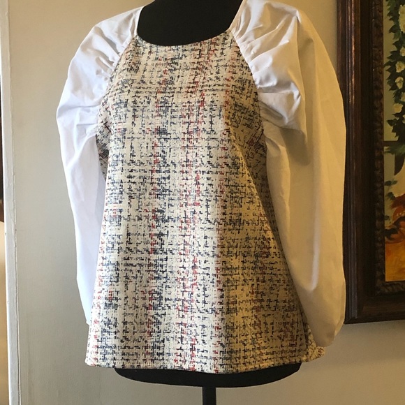 New Zara Combination Top w/ Voluminous Sleeves ♥️ - Picture 8 of 16